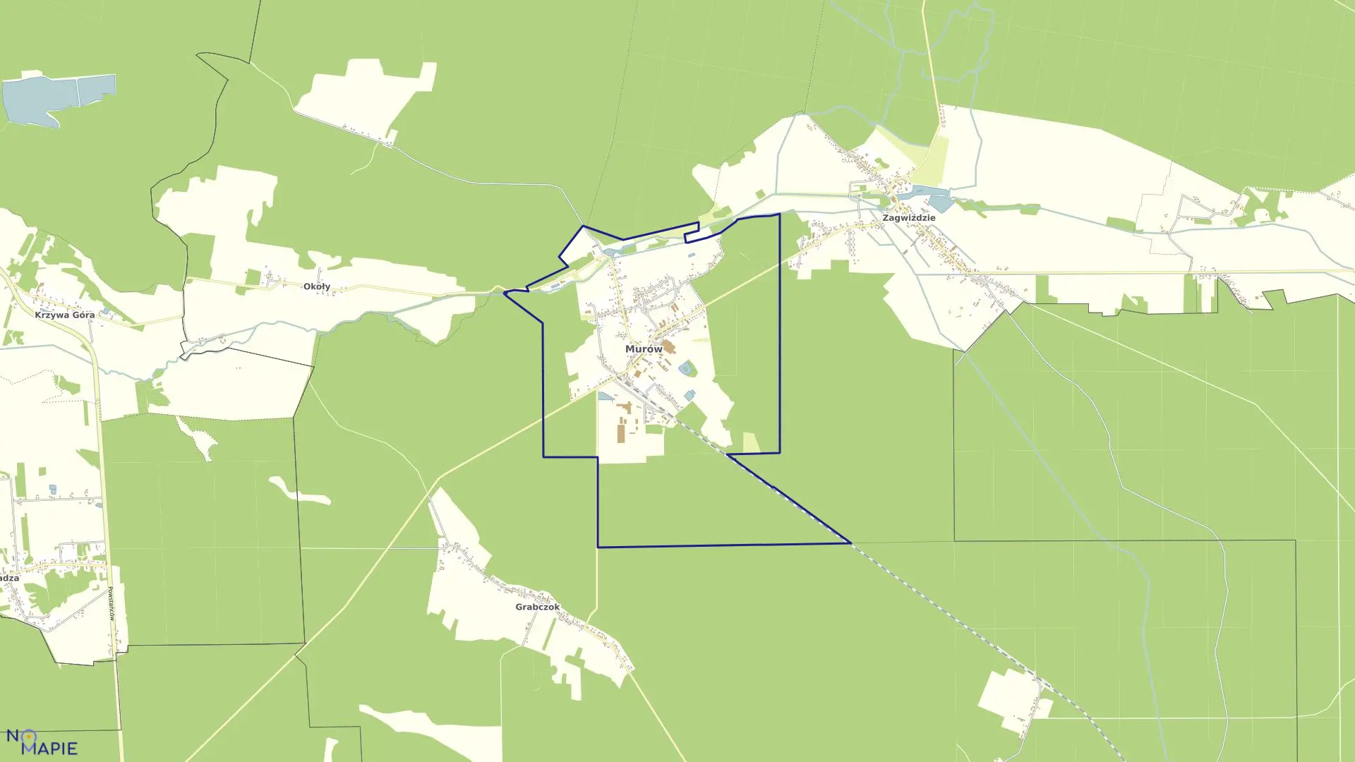 Mapa obrębu MURÓW w gminie Murów